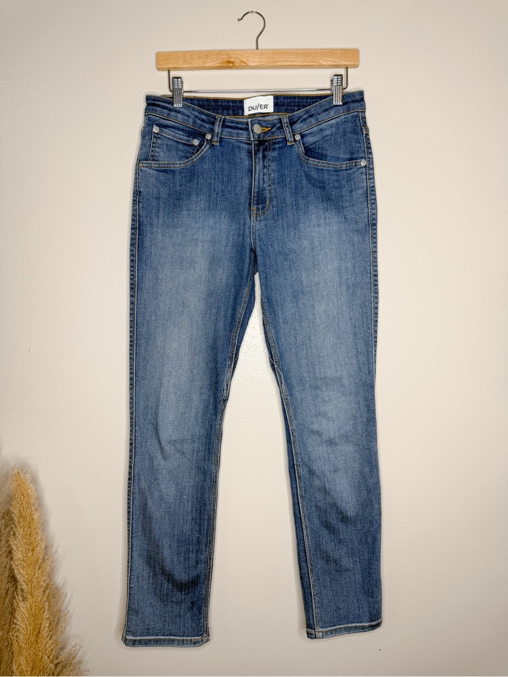 DU/ER Performance Denim Slim Straight Mid Rise Jeans Women’s 28